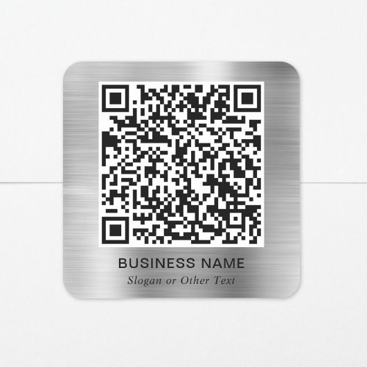 Moderne QR Code Promotioneel Zilver Vierkante Sticker