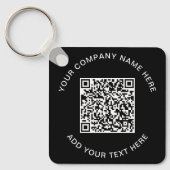 Moderne QR-code - Promotioneel zwart Sleutelhanger (Voorkant)
