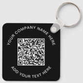 Moderne QR-code - Promotioneel zwart Sleutelhanger (Achterkant)