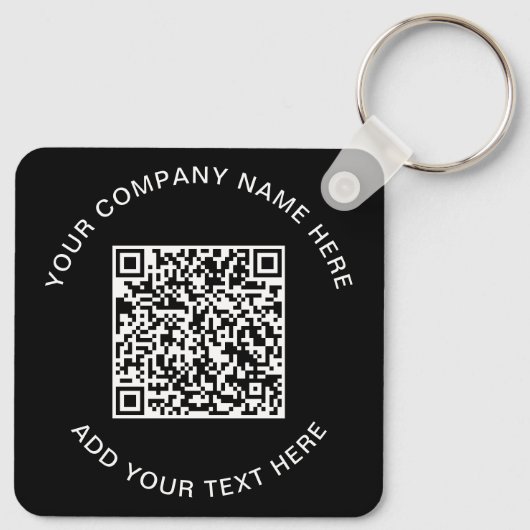 Moderne QR-code - Promotioneel zwart Sleutelhanger (Achterkant)