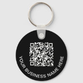 Moderne QR-code - Promotioneel zwart Sleutelhanger (Voorkant)