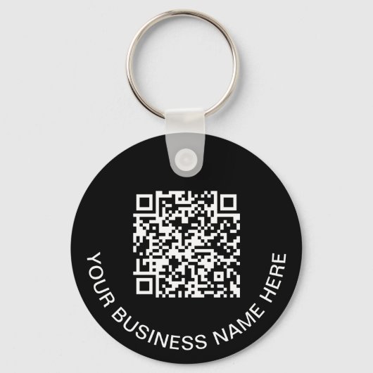 Moderne QR-code - Promotioneel zwart Sleutelhanger (Voorkant)