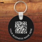 Moderne QR-code - Promotioneel zwart Sleutelhanger (Voorkant)