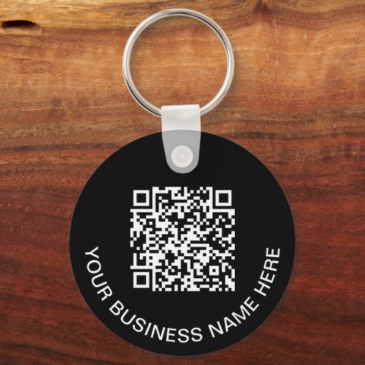Moderne QR-code - Promotioneel zwart Sleutelhanger (Voorkant)