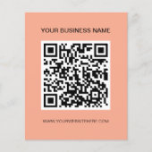 Moderne QR-code Promotionele perzikkleur Flyer (Voorkant)
