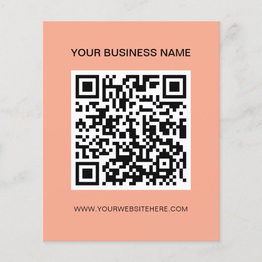 Moderne QR-code Promotionele perzikkleur Flyer (Voorkant)