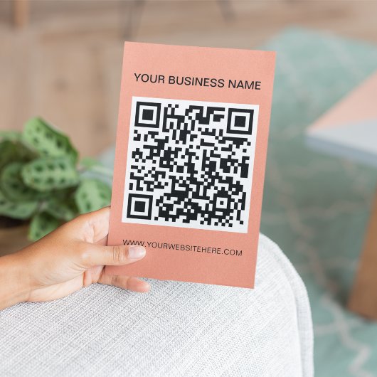 Moderne QR-code Promotionele perzikkleur Flyer