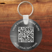 Moderne QR-code Promotionele Zilver Sleutelhanger (Voorkant)