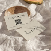 Moderne QR Code Retro Franse grillige bruiloft RSVP Kaartje