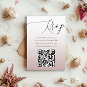 Moderne QR Code Roos Goud Eenvoudige RSVP Bruiloft