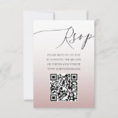 Moderne QR Code Roos Goud Eenvoudige RSVP Bruiloft (Voorkant)