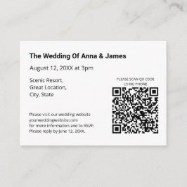 Moderne QR Code RSVP Huwelijksbijlage Kaart