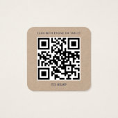 Moderne QR Code RSVP Huwelijksreactiekaart Vierkante Visitekaartjes (Achterkant)