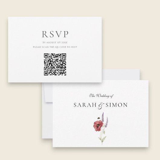 Moderne QR Code RSVP kaart