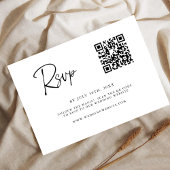 Moderne QR-code RSVP-kaart | Fijne lijnscript Save The Date