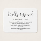 Moderne QR-code RSVP-respons en -website Visitekaartje (Voorkant)