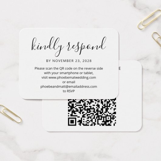 Moderne QR-code RSVP-respons en -website Visitekaartje (Kantoor)