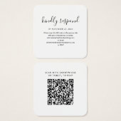 Moderne QR Code RSVP Wedding Website Kaart (Voorkant /achterkant)