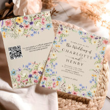 Moderne QR-code Rustieke Eenvoudige Wilde Bloem Br