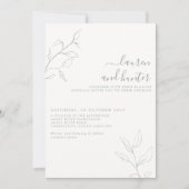 Moderne QR Code Sage Green Script Botanical Weddin Kaart (Voorkant)