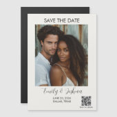 Moderne QR-code Save the Date-magneet Magnetische Uitnodiging (Voorkant / Achterkant)