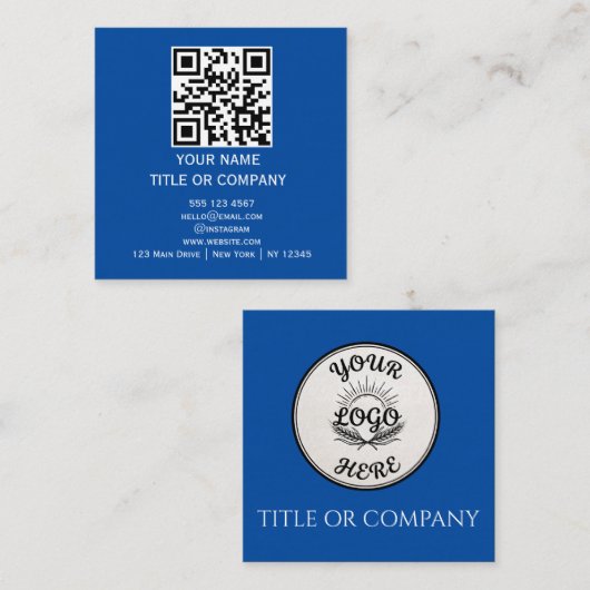 Moderne QR-code scan website vierkante visitekaart Visitekaartje (Voorkant / Achterkant)