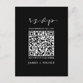 Moderne QR Code Scannable Wedding R.S.V.P. Reactie Briefkaart (Voorkant)