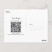 Moderne QR Code Scannable Wedding R.S.V.P. Reactie Briefkaart (Achterkant)