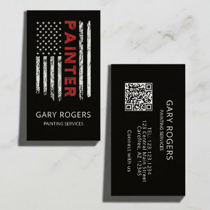 Moderne QR-code-schilder Amerikaanse vlag Visitekaartje