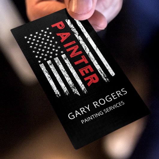 Moderne QR-code-schilder Amerikaanse vlag Visitekaartje
