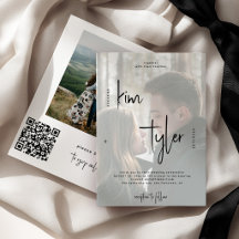 Moderne QR CODE script namen 2 foto's bruiloft