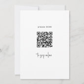 Moderne QR CODE script namen foto bruiloft Kaart (Achterkant)