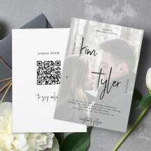 Moderne QR CODE script namen foto bruiloft