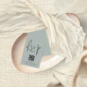 Moderne QR Code Script Weddenschap Light Sage RSVP Kaart