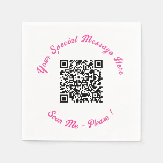 Moderne QR Code Servetten met Uw Speciale Tekst (Voorkant)