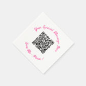 Moderne QR Code Servetten met Uw Speciale Tekst (Hoek)