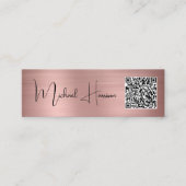 Moderne QR Code Signature Script Roos Gold Mini Visitekaartje (Voorkant)