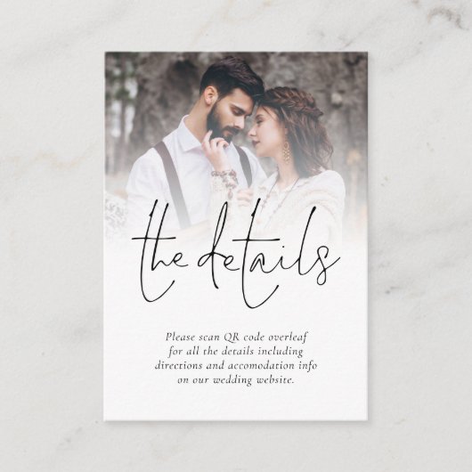 Moderne QR-code - Sluitingsauto met details over b Informatiekaartje (Voorkant)