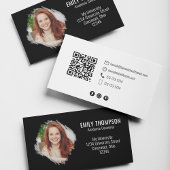 Moderne QR Code Social Media Professionele Foto Visitekaartje