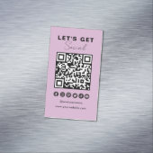 Moderne QR Code Social Media Verbind met ons Magnetisch Visitekaartje (Voorbeeld)