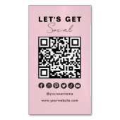 Moderne QR Code Social Media Verbind met ons Magnetisch Visitekaartje (Voorkant Verticaal)