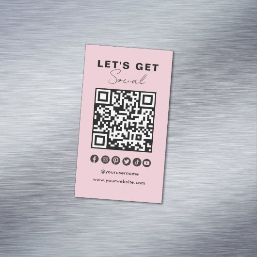 Moderne QR Code Social Media Verbind met ons Magnetisch Visitekaartje (Voorbeeld)