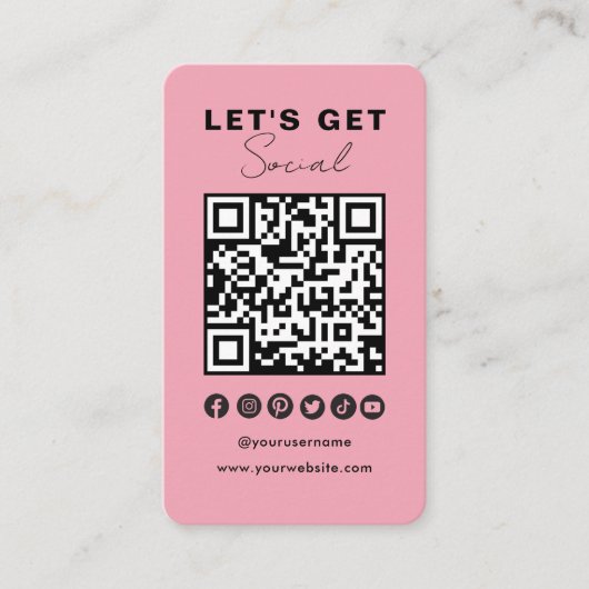 Moderne QR Code Social Media Verbind met ons Visitekaartje (Voorkant)