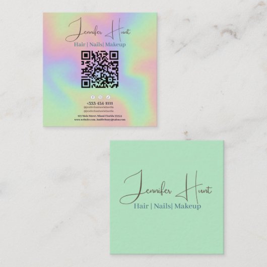 Moderne QR-code social media Visitekaartje (Voorkant / Achterkant)