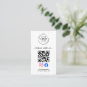 Moderne QR-code sociale media | Aangepast logo Visitekaartje (Staand voorkant)