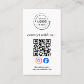 Moderne QR-code sociale media | Aangepast logo Visitekaartje (Voorkant)