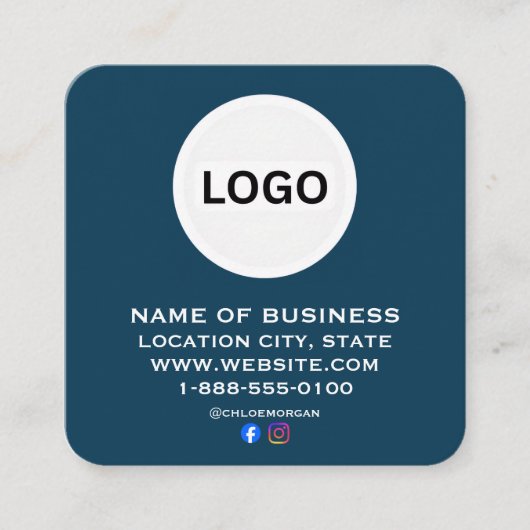 Moderne QR-code sociale media | Aangepaste logo di Vierkante Visitekaartje (Voorkant)