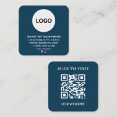 Moderne QR-code sociale media | Aangepaste logo di Vierkante Visitekaartje (Voorkant / Achterkant)