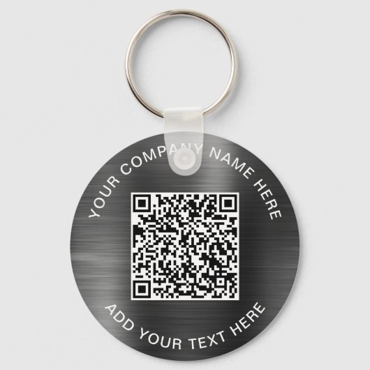 Moderne QR-code - speciale zilver Sleutelhanger (Achterkant)