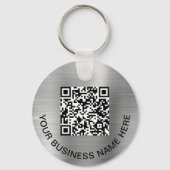 Moderne QR-code - speciale zilver Sleutelhanger (Voorkant)